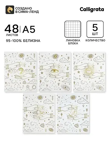 Тетрадь 5 штук, 48 листов в клетку