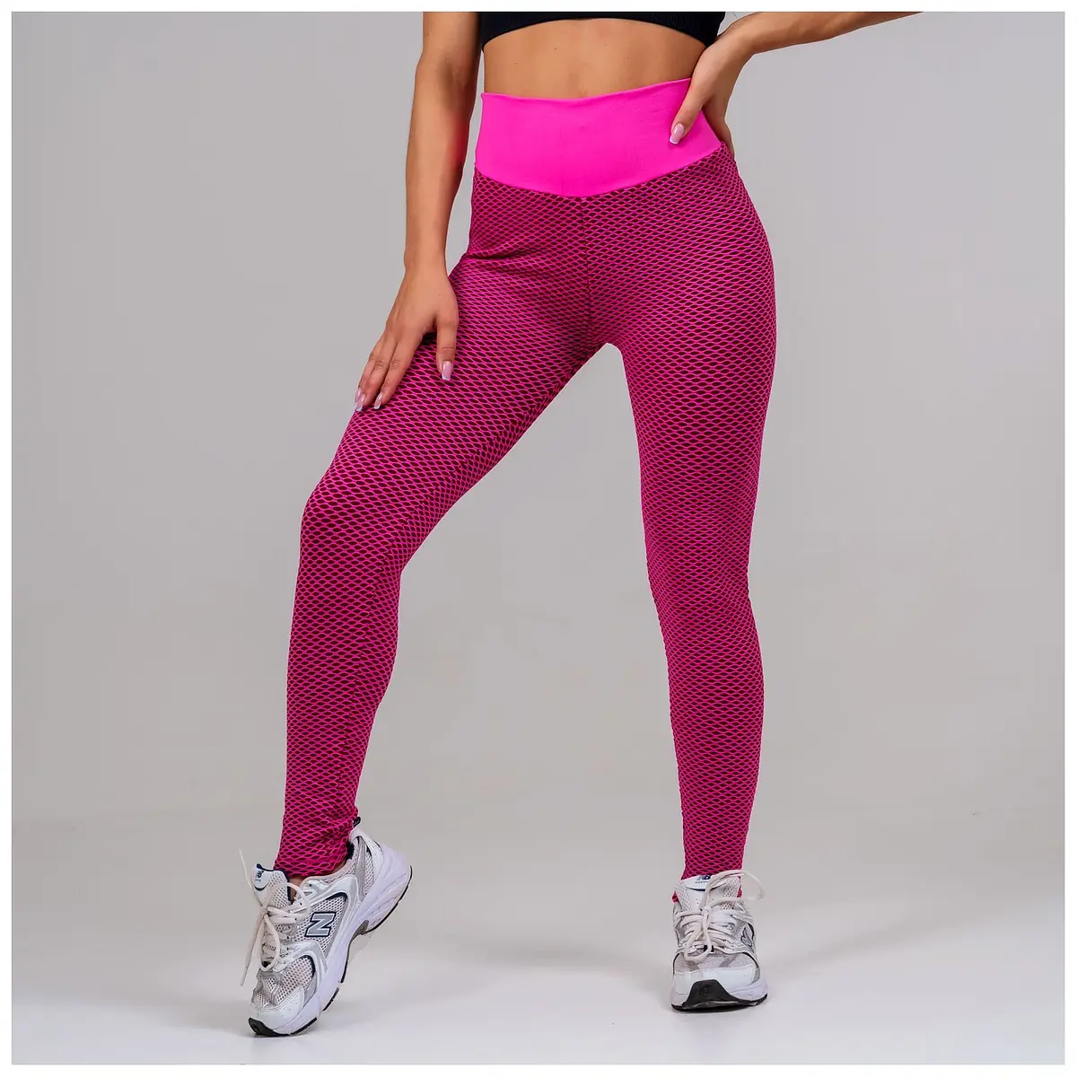 Легинсы спортивные ONLYTOP с сеткой розовые