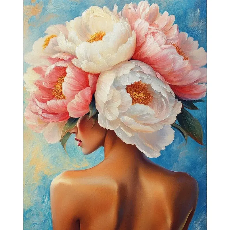Алмазная мозаика Феникс+ Девушка-пион 40x50 см