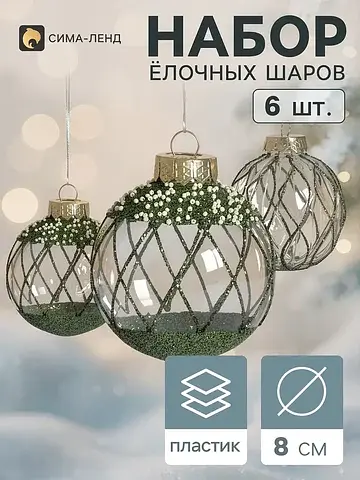 Ёлочные шары набор 6 шт.