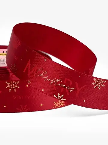 Лента атласная merry christmas, новогодн