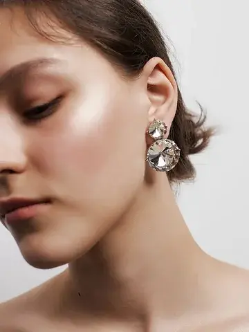 Серьги со стразами QF