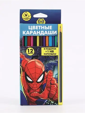 Цветные карандаши, 12 цветов, трехгранны