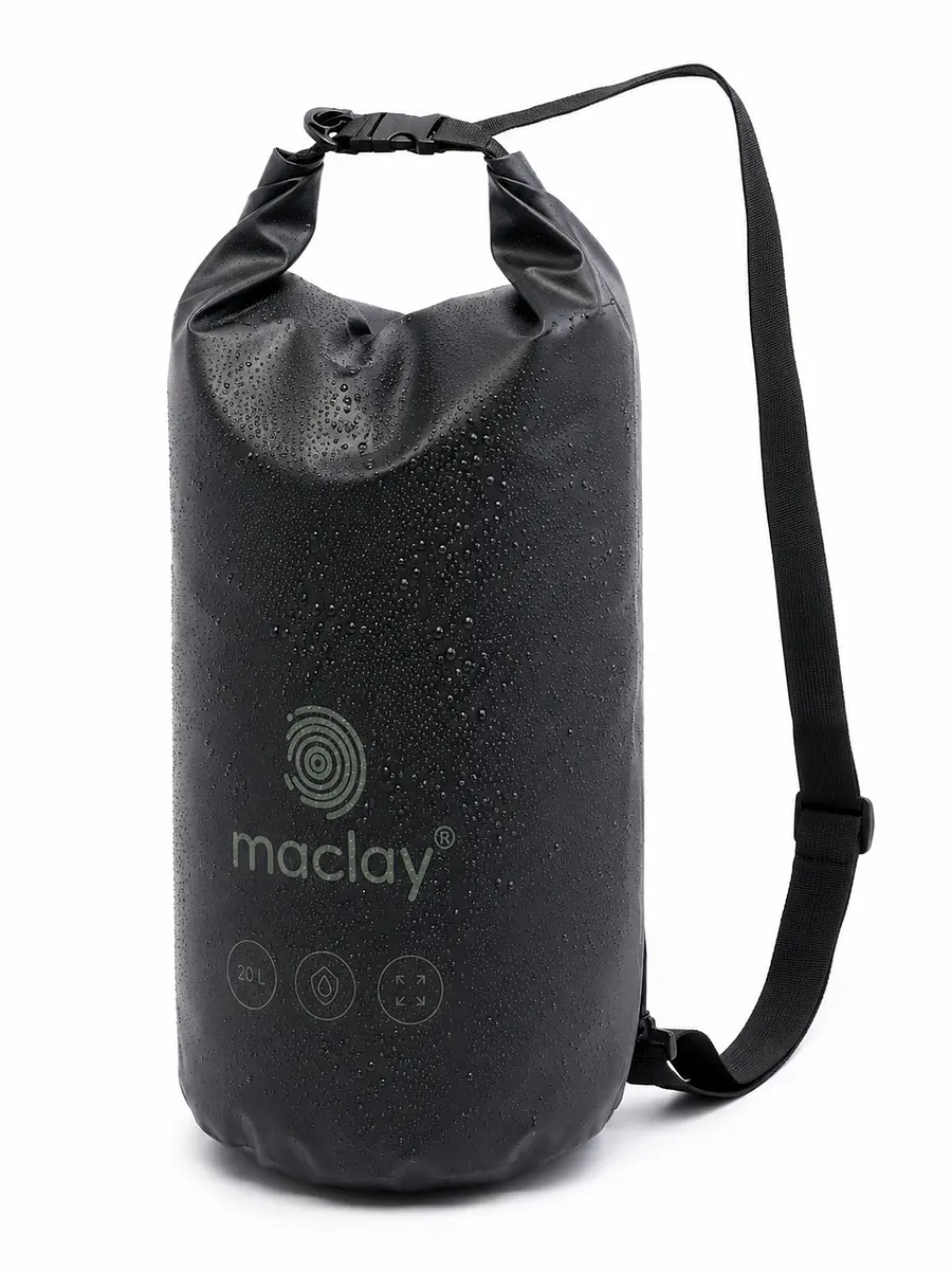 Гермомешок туристический Maclay 20 л с лямкой черный