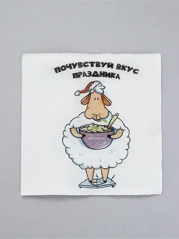 Салфетки бумажные новогодние однослойные