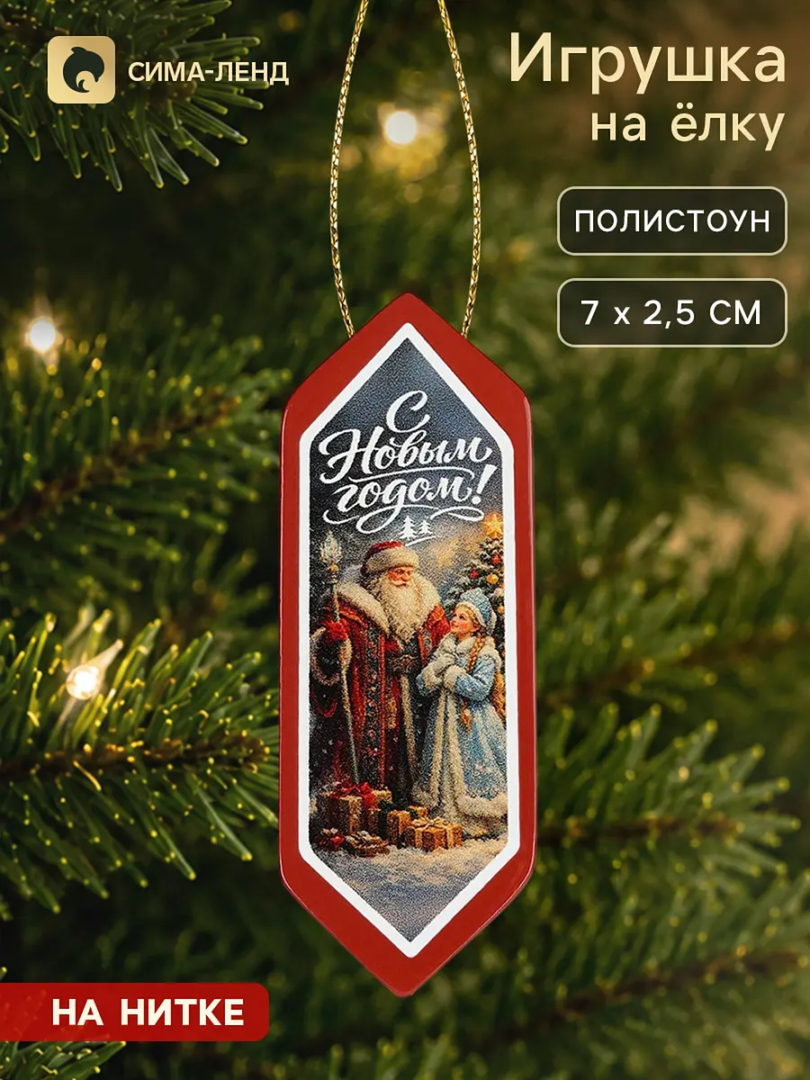 Елочная игрушка конфетка Сима-ленд красная