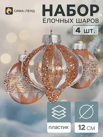 Ёлочные шары набор 4 шт.