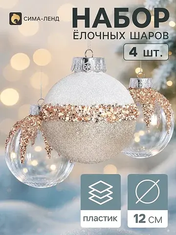 Ёлочные шары набор 4 шт.