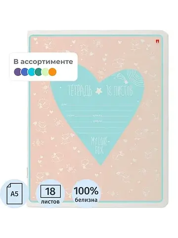 Тетрадь школьная Альт My Love А5 18 лист