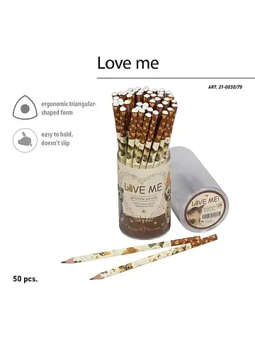 Карандаш чернографитовый love me, котики