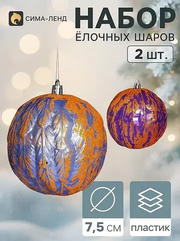 Ёлочные шары набор 2 шт.