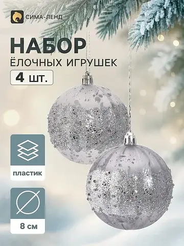 Ёлочные шары набор 4 шт.
