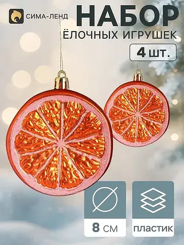 Ёлочные украшения набор 4 шт.