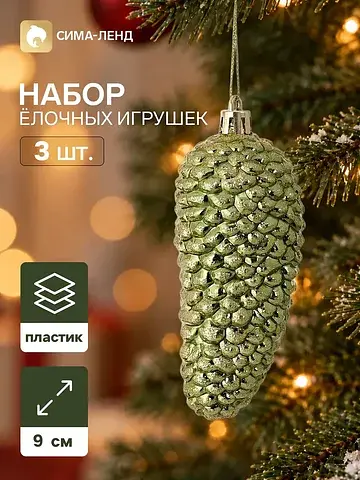 Ёлочные игрушки набор 3 шт.