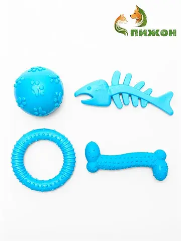 Игрушки для собак, набор 4 шт., синие