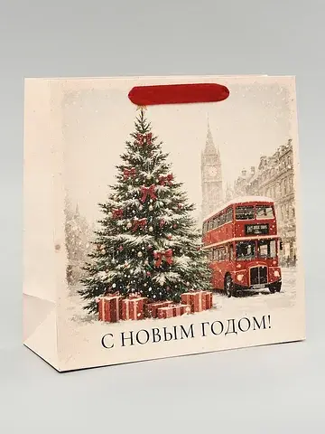 Пакет ламинированный квадратный happy, 3