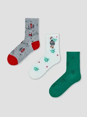 Носки женские новогодние в наборе, 3 шт