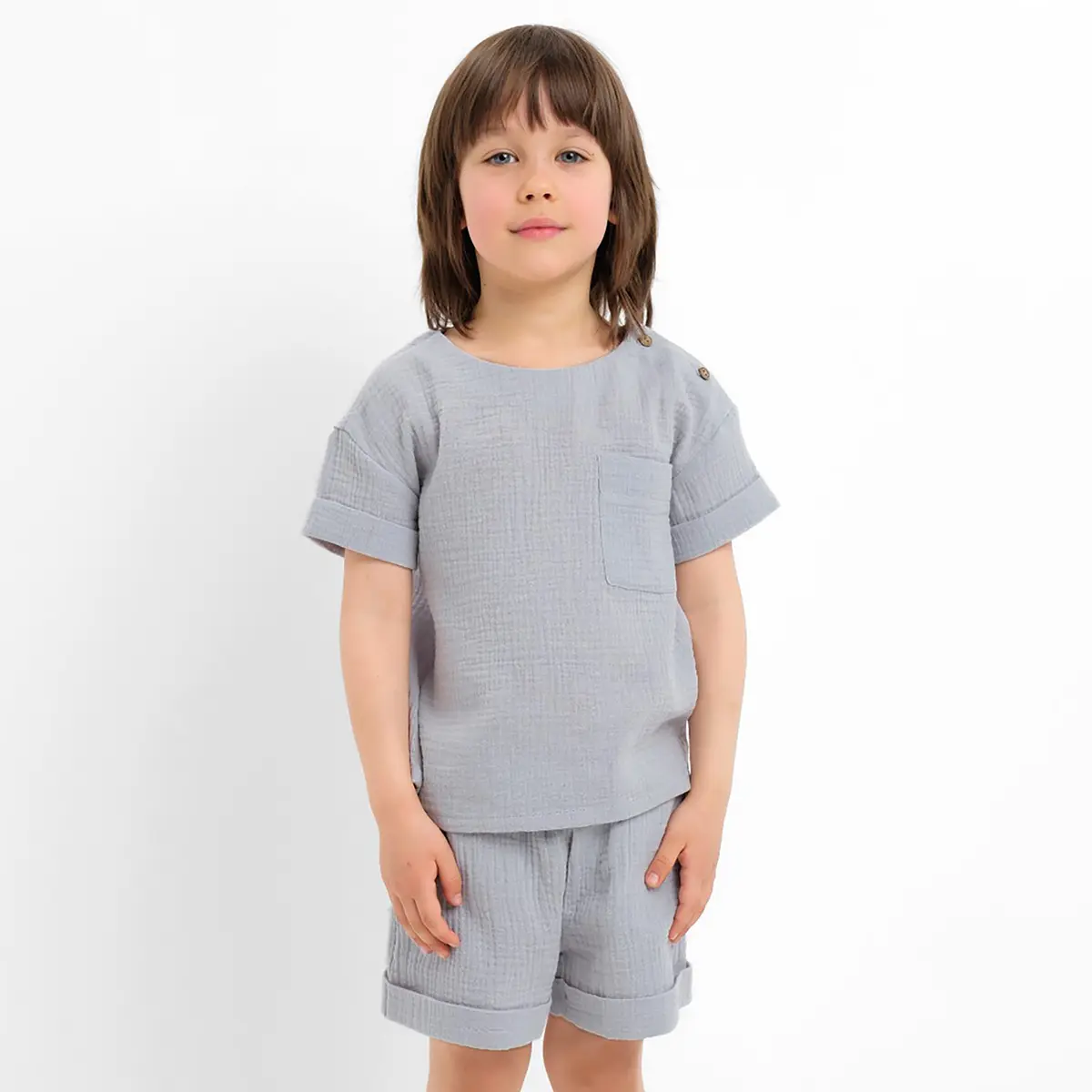 Детский костюм KAFTAN футболка и шорты серый