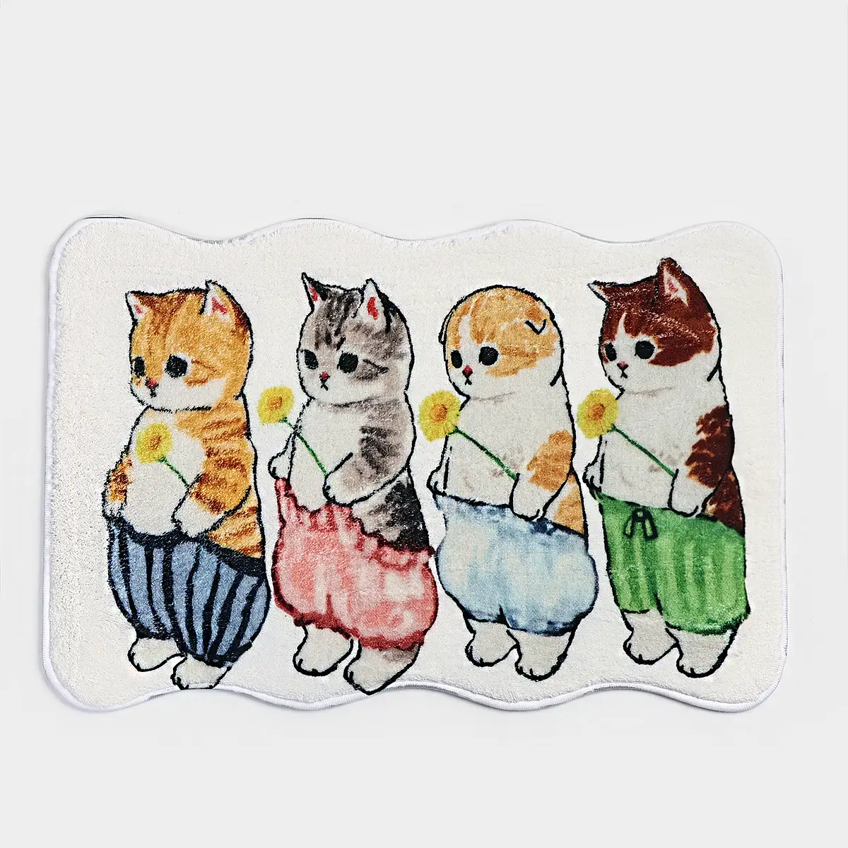 Коврик Доляна Котята для ванной 39,5×60,5 см белый