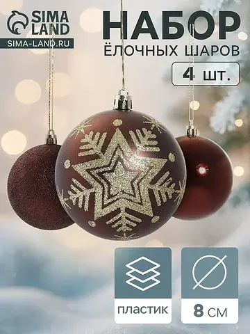 Ёлочные шары набор 4 шт.