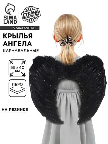 Крылья ангела, 55×40, черные
