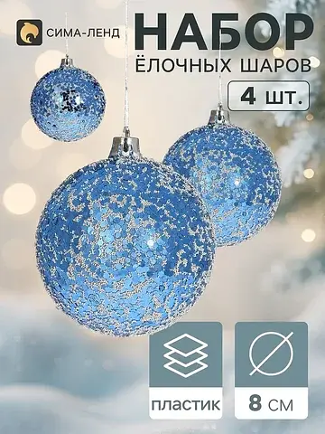 Ёлочные шары набор 4 шт.