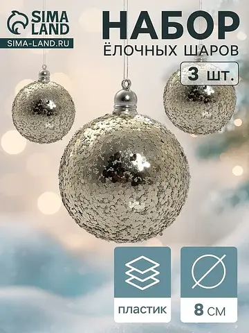 Ёлочные шары набор 3 шт.