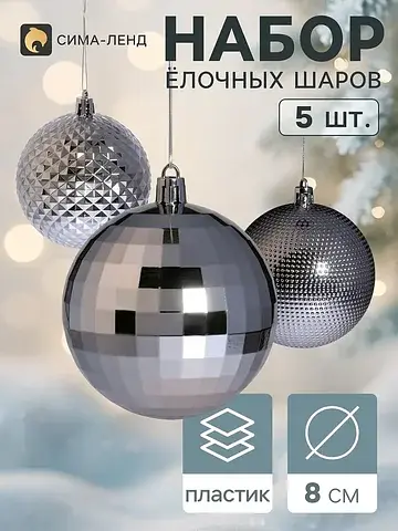 Ёлочные шары набор 5 шт.