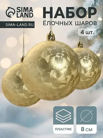 Ёлочные шары набор 4 шт.
