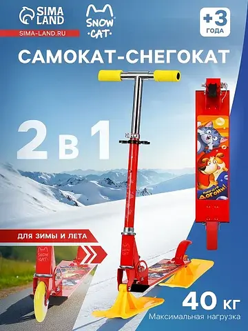 Самокат-снегокат 2 в 1