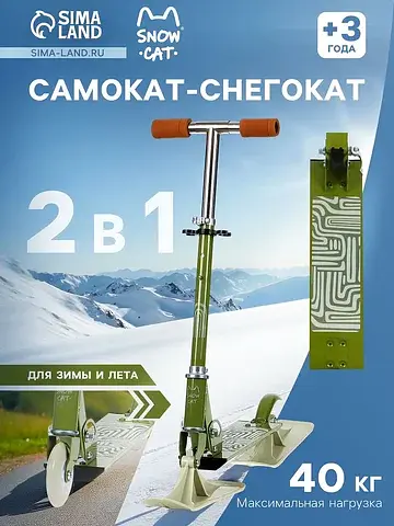 Самокат-снегокат 2 в 1