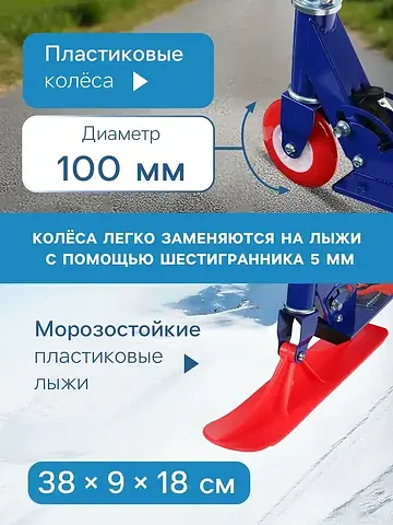 Самокат-снегокат 2 в 1