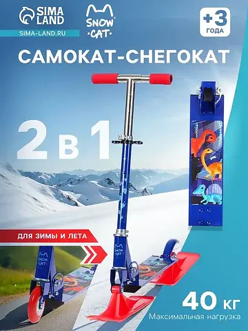 Самокат-снегокат 2 в 1