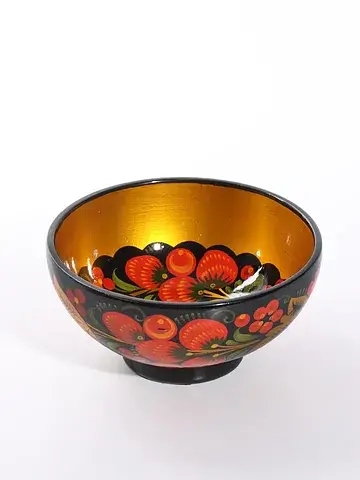 Пиала хохлома, 12×7 см, дерево, 250 мл