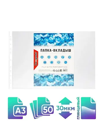 Файл-вкладыш а3, 30 мкм, , глянцевый, го
