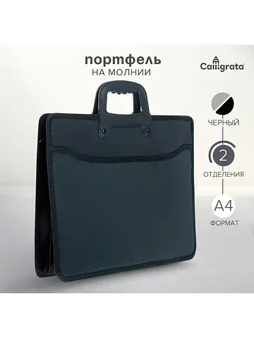 Портфель 2 отделения а4, пластиковый, с 