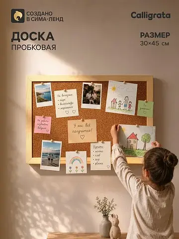 Доска пробковая а3, line, 30×45 см, в де