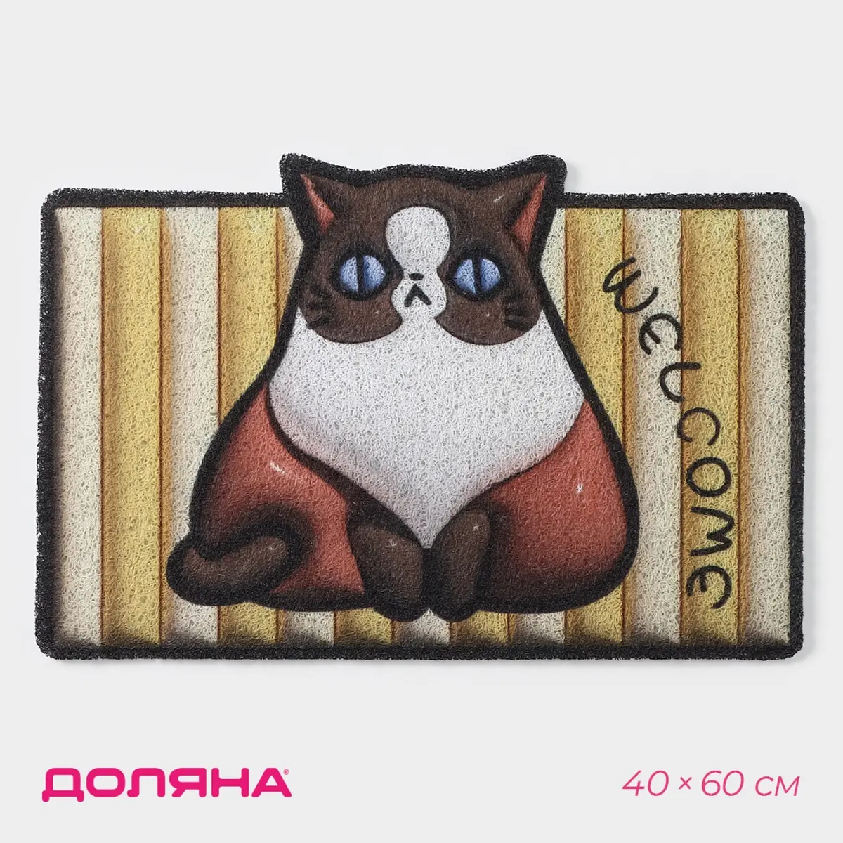 Коврик придверный Доляна ПВХ 40×60 см разноцветный