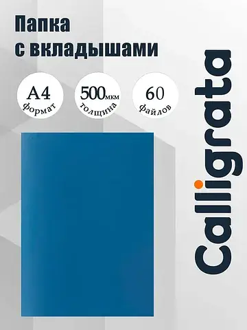 Папка с 60 вкладышами а4, 500 мкм, , тек