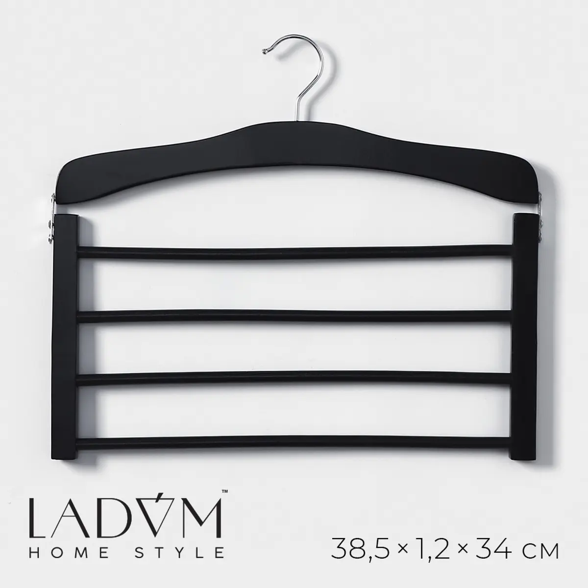 Вешалка LaDо́м лотос дерево 38.5×34 см чёрная