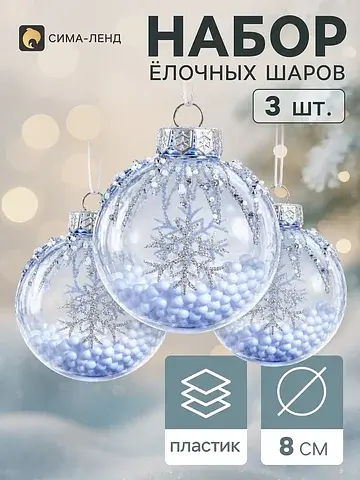Ёлочные шары набор 3 шт.