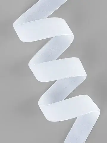Лента бархатная, 20 мм, 18±1 м, белая №0