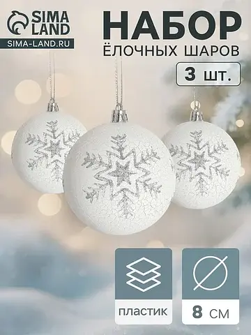 Ёлочные шары набор 3 шт.