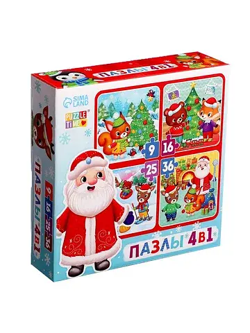 Пазлы 4 в 1 Puzzle Time