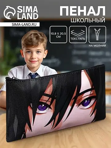 Пенал школьный, текстиль, плоский, 10.8×