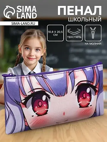 Пенал школьный, текстиль, плоский, 10.8×