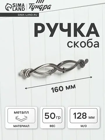 Ручка-скоба мебельная pc172ab, м/о 128 м