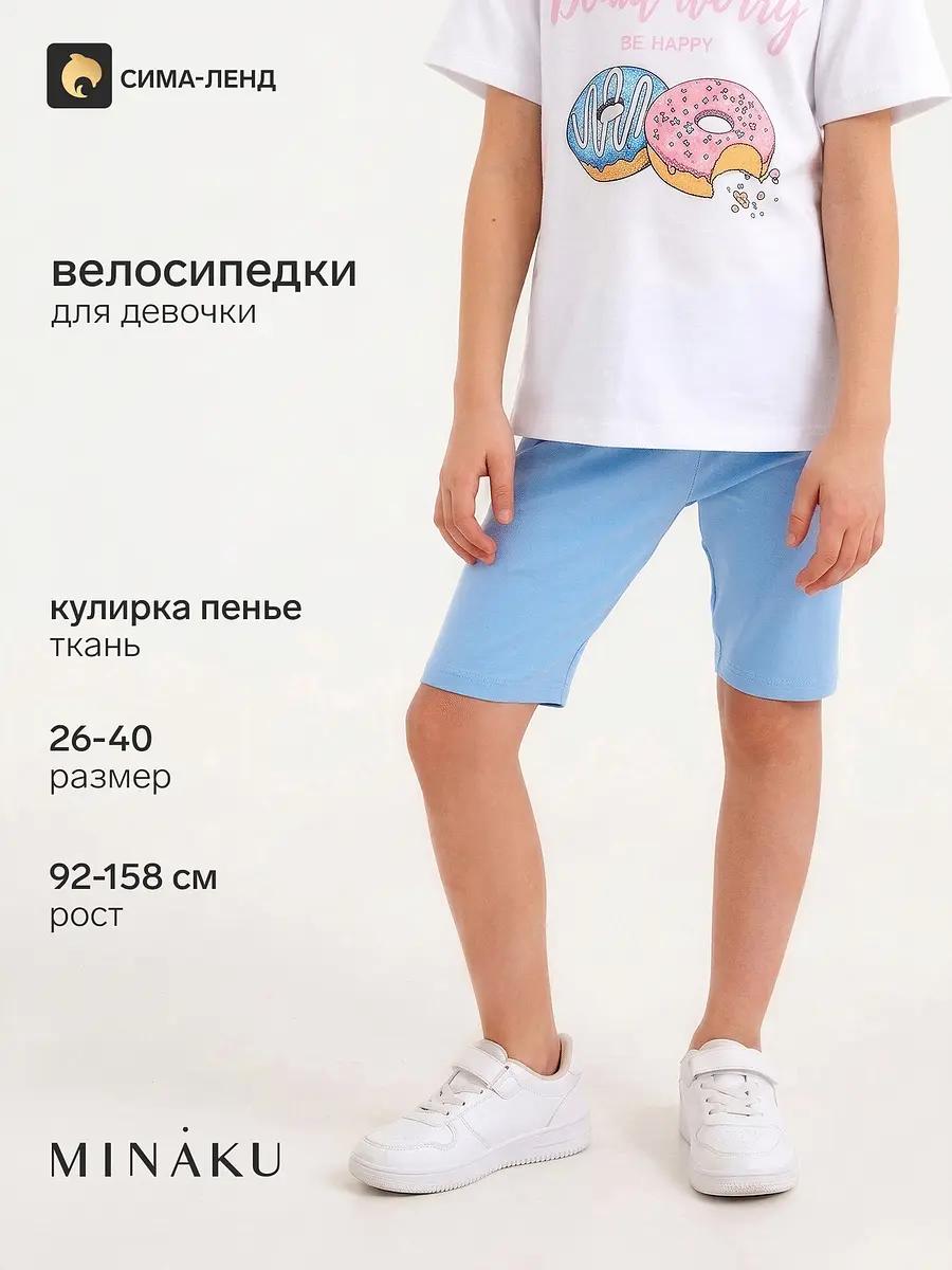 Детские велосипедки MINAKU хлопковые голубые