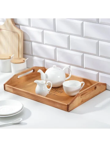 Поднос с ручками с декором , 40×30×7.5 с