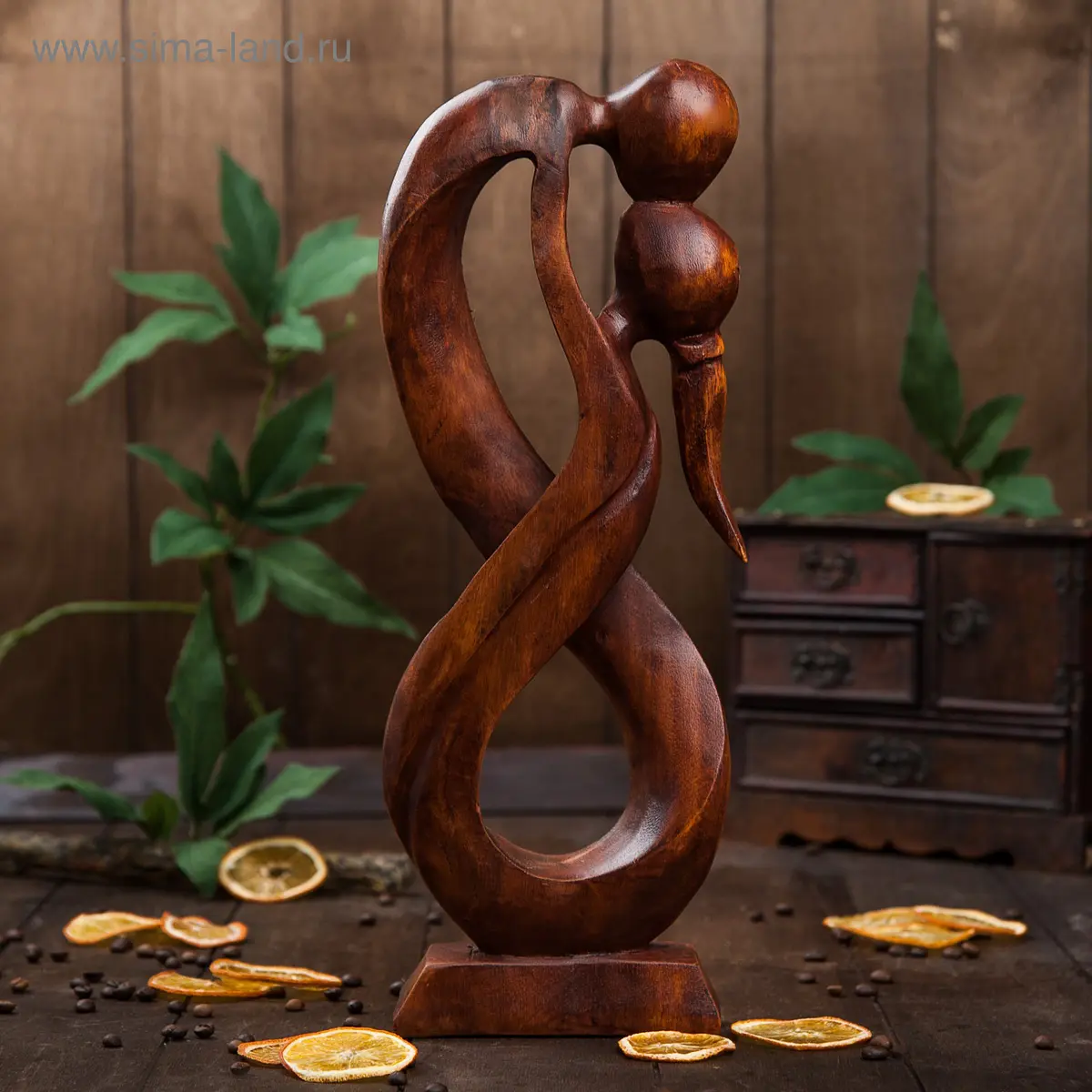 Сувенир фигурка людей деревянная 40×14×4.5 см коричневая